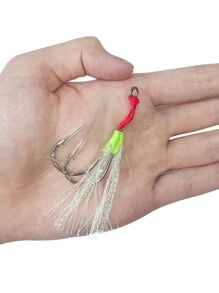 GOTURE 5 Peças Kit de Anzóis de Assistência Dupla para Pesca, Anzóis de Pesca de Alta Qualidade, Anzóis de Espera e Rápidos para Isca Vertical de Chumbo