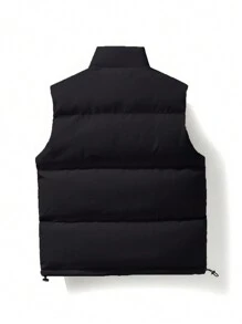 Men's Thickened Vest For Outdoor Warm Keeping - Black - View 2