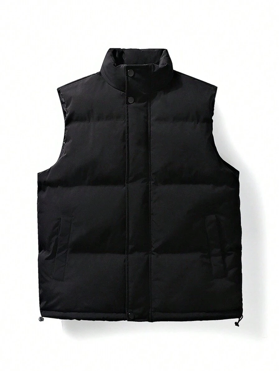 Men's Thickened Vest For Outdoor Warm Keeping - Black - View 1