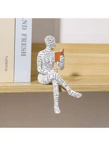 瑜珈冥想人樹脂工藝裝飾為1入辦公室桌面擺飾創意雕塑 - 紅白色 - 查看 5