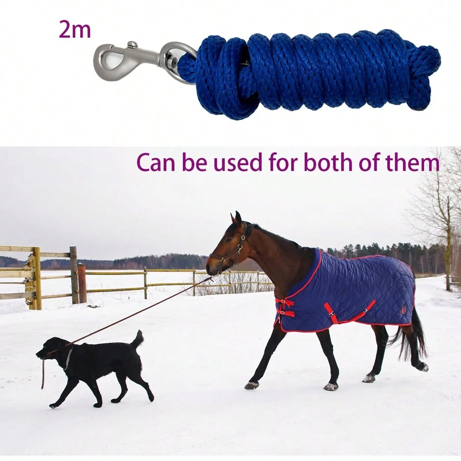 1pc 2m Pet Leash/multi-purpose Farm Animal Lead/2m Horse Walking Rope - Navy Blue - View 1