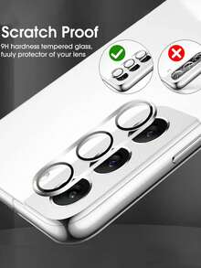 3pcs Camera Lens Glass Protector Compatible With Samsung S22 S21 S23 Ultra S20 Fe Plus And 1 Pc Rear Camera Lens Glass Film Protector Compatible With Galaxy Note 20 Ultra - Clear - View 2