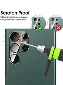 3pcs Camera Lens Glass Protector Compatible With Samsung S22 S21 S23 Ultra S20 Fe Plus And 1 Pc Rear Camera Lens Glass Film Protector Compatible With Galaxy Note 20 Ultra - Clear - View 5