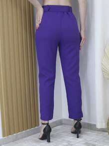 Women Pants - 中紫紅色 - 查看 3