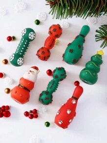 1 Miếng Ngẫu nhiên Phong cách Giáng sinh Đồ chơi âm thanh nhai thú cưng - Nhiều màu - Xem 6