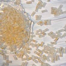 1 件裝珠子,雪花石膏狀和竹形玻璃珠,飾有金線,適合 Diy 手鍊、古代頭飾、髮夾和其他配件