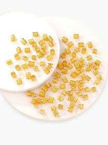 100 Piezas Anillos Para El Cabello Con Diseño De Hojas Y Patrones Geométricos En Color Dorado, Accesorios Para El Cabello - Dorado - Ver 5