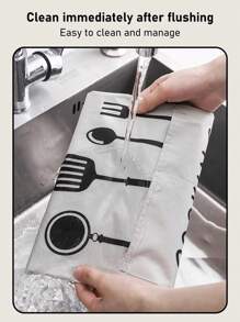 Waterproof & Oilproof Kitchen Apron, Adult Unisex Waist Apron For Cooking & Work - Light Grey - View 4