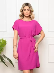 Women Dresses - 中紫紅色 - 查看 4