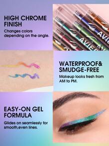AVIERLL Delineador de ojos camaleón con 6 colores, lápiz de sombra de ojos líquido extremadamente  delineador de ojos de larga duración, maquillaje resistente al agua para vacaciones (color 05 # 1pc).