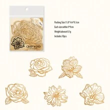 10入組/包復古蕾絲植物主題手工藝品diy裝飾