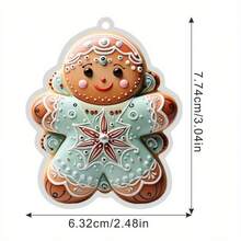 1入2d扁平有機玻璃薑餅人聖誕掛飾多功能鑰匙扣裝飾禮品配件,內置吊墜,聖誕裝飾薄板,家居裝飾,節日裝飾,房間裝飾