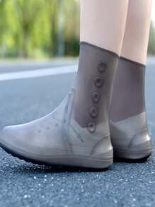 Tpe防水鞋套,適用於騎行等戶外活動,男女皆宜時尚設計,咖啡色