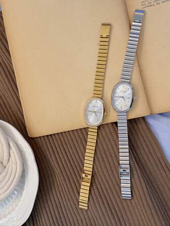 1件新款時尚金手鍊女士手錶，復古豪華時尚簡約優雅輕奢百搭手錶女士石英手錶