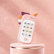 bebé teléfono Celular Juguete de la dentición, Juguete de teléfono Musical para niños pequeños bebés niños pequeños Juguete electrónico de Aprendizaje con luz de Sonido - Rojo - Ver 1
