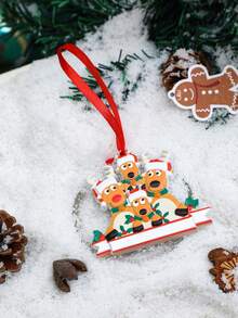 1入聖誕節裝飾鹿形掛飾,可diy祝福語或名字,適用於聖誕樹、派對、前門、聚會,聚合樹脂掛牌 - 棕色 - 查看 2