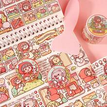 Cartoon Pattern Scrapbook Washi Tape - Grey - View 6