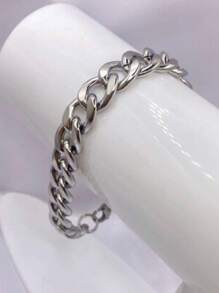 Men's Single Ring - 銀色 - 查看 2