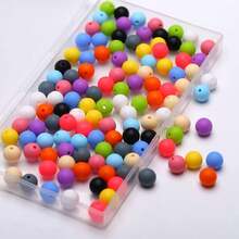 50 顆 12 毫米矽膠圓珠散珠 Diy 鑰匙圈、手提包、手機鏈、手鍊、項鍊