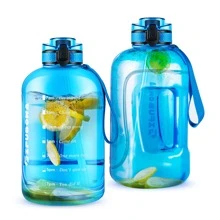 Gifubowa 大水瓶 3 公升大號 105 盎司健身房戶外飲水壺 - 藍色 - 查看 2