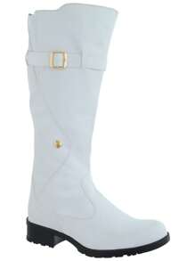 Bota Feminina Montaria Crshoes Look Cano Alto Novo confortável elegante bota branca - Branco - Visão 3