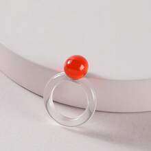 1件欧美风格树脂、亚克力和水钻装饰彩色戒指朋克风个性化精致时尚首饰节日礼物（女士款）