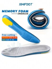 xinifoot 1對男女記憶泡沫鞋墊,eva彈性運動鞋墊襯墊 - 藍色 - 查看 3