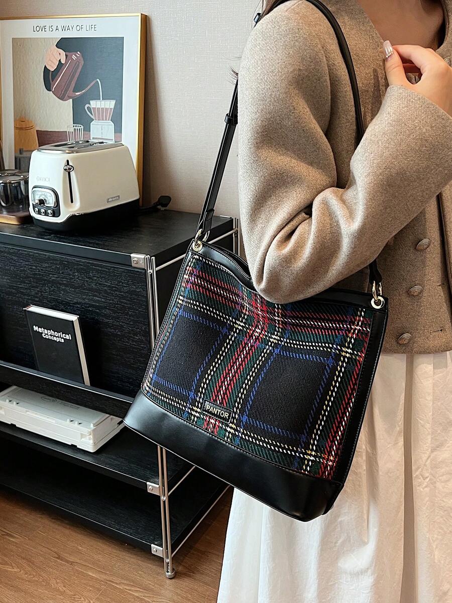 Túi Xô Thời Trang Tươi Mới Và Đơn Giản Với Kết Cấu Cao Cấp - màu đen - Xem 1