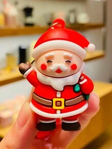 1pc Women's Santa Claus Backpack Style Keychain Pendant - Multicolor - View 4