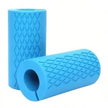 1pc Silicone Dumbbell Grip For Gym And Home Workout, Silicone Barbell Grip For Thick Bar And Special Training On Dumbbell And Barbell - Blue - View 1