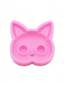 1個液態矽膠模具,迷你可愛貓頭形模具,適用於鑰匙扣、吊墜、珠寶製作,可用巧克力、黏土、糖霜製作,適合全年進行diy烘烤