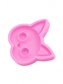 1個液態矽膠模具,迷你可愛貓頭形模具,適用於鑰匙扣、吊墜、珠寶製作,可用巧克力、黏土、糖霜製作,適合全年進行diy烘烤