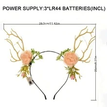 1頭聖誕馴鹿角頭帶,聖誕節發光髮箍髮飾,綻放聖誕派對