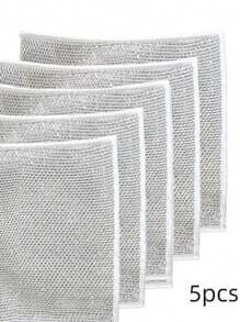 1入組/3入組/5入組銀色不鏽鋼絲廚房潔具,帶有不沾油網,適用於家庭清潔、洗碗、洗鍋、洗爐灶等 - 銀色 - 查看 6
