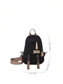 Túi crossbody Nam màu trơn Có thể điều chỉnh được - màu đen - Xem 5