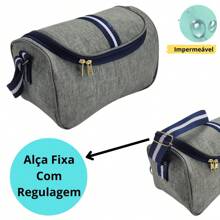 Kit Bolsas Maternidade 3 Peças com Mochila 2 em 1 faixa luxo Bolsa G, Bolsa P e Mochila G Infantil - Azul Marinho - Visão 10