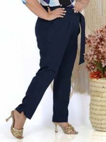 CALÇA ALFAIATARIA BARBIE COM FAIXA DE AMARRAR NA CINTURA PLUS, CORES DA ESTAÇÃO