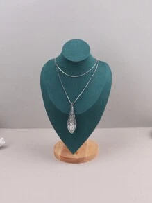 1入組絲絨肖像項鍊展示架,用於珠寶展示 - 綠色 - 查看 9