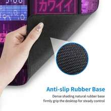 1pc Cyber Vaporwave Style Gaming Mouse Pad, Extended Large Mouse Mat Big Mousepad, Keyboard Stitched Edges Big Mousepad For Computer Pc Laptop, 31.5×11.8in