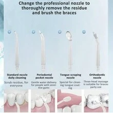 Electric Tooth Cleaner Dental Irrigator Portable Oral Irrigators Rechargeable&Portable With 360° Rotation Irrigation 3 Electric Dental Floss Modes - Green - View 2