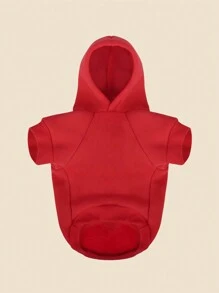 1pc Purple Solid Color Polyester Sweatshirt Suitable For Indoor And Outdoor Wear For Small Cats And Dogs - Purple - View 1