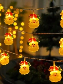 1 件 1.5 米 10led 圣诞装饰灯，带圣诞老人胡子、背包客、圣诞树和雪人图案，适合室内和室外派对最佳礼物 - 彩色 - 查看 5