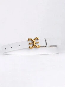 1 件女士时尚 PU 皮带，带金属扣；复古装饰腰带，适合毛衣、外套、连衣裙夏季、秋季、万圣节 - 黑色 - 查看 6