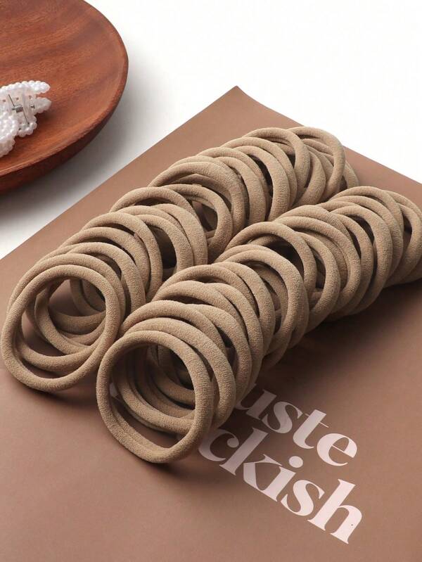 50/100pcs Simple High Elasticity Hair Ties For Women, Suitable For Daily Use,Woman Head Accessories, Woman Hair Accessories Ponytail Holders Hair Elastics Hair Rubber Bands Scrunchies Hair Rope, Hair Bobbles ,Gym Sport Outfit