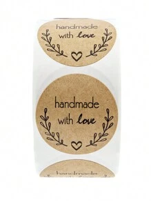 500 張/捲棕色牛皮紙手工貼紙 - 棕色 - 查看 3