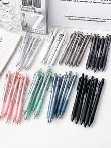 MOKA 5pcs High-end Retractable Ballpoint Pen, Blue Color, Transparent Barrel, Quick-drying, 0.5mm Tip, Pack Of 1 - Blue - View 7
