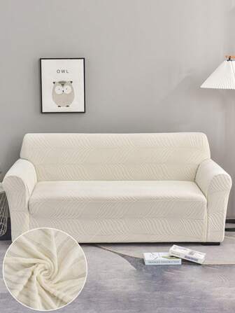 1 Piece Elastic Sofa Cover Modern Simple Textured Sofa Slipcover Dustproof Stretch Sofa Cover For 1/2/3/4 Seater, Four Seasons Available, Machine Washable