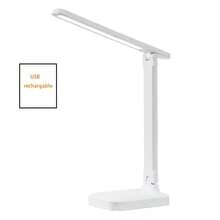 1pc Stand Light Eye Protection Touch Adjustable LED Lamp Student Dormitory Bedroom Reading USB Charging Stand Light Special Gift - White - View 6