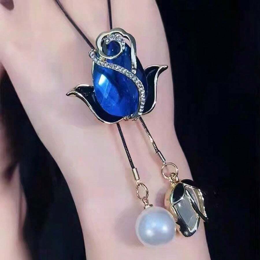 1pc Sweater Chain Necklace Autumn Winter Tassel Pendant Accessory - Multicolor - View 1