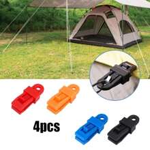 4pcs Outdoor Camping Canopy Clips, Sunshade & Windproof Tent Clamp With Reinforced Plastic Rope Buckle - Multicolor - View 1